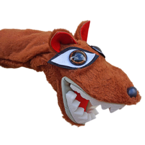 Títere de lobo marrón