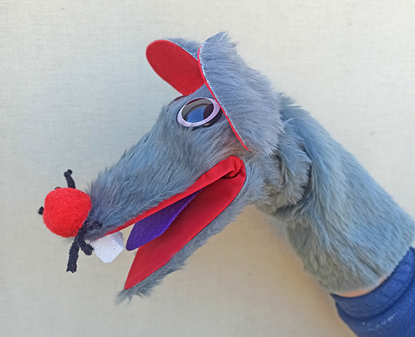 Títere de ratón nariz roja