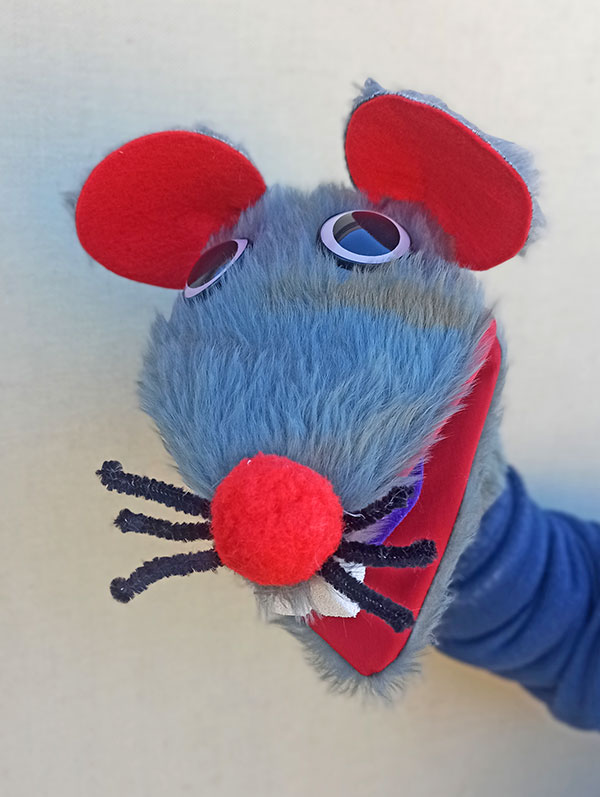 Títere ratón gris