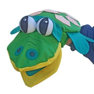 Títere de tortuga verde