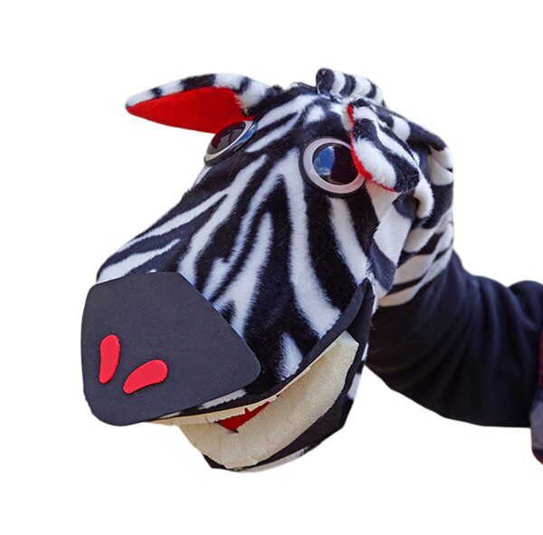 Títere de cebra con hocico negro