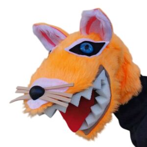 Títere de zorro que abre la boca