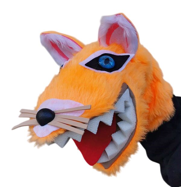 Títere de zorro que abre la boca